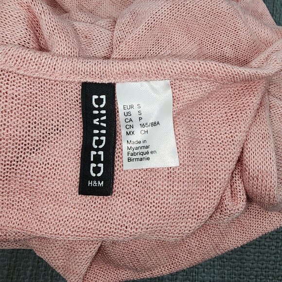 Women's H&M Divided Pink Blush Thin Sweater Cardigan Small Comfy Cozy Stylish - Picture 4 of 6